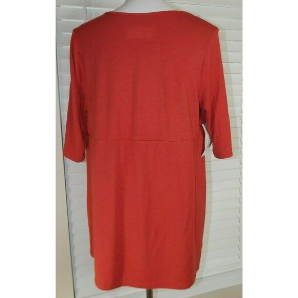 NWT JESSICA LONDON Pullover Cross Front TOP - Size 12 - Autumn Orange SHIRT - Picture 6 of 10